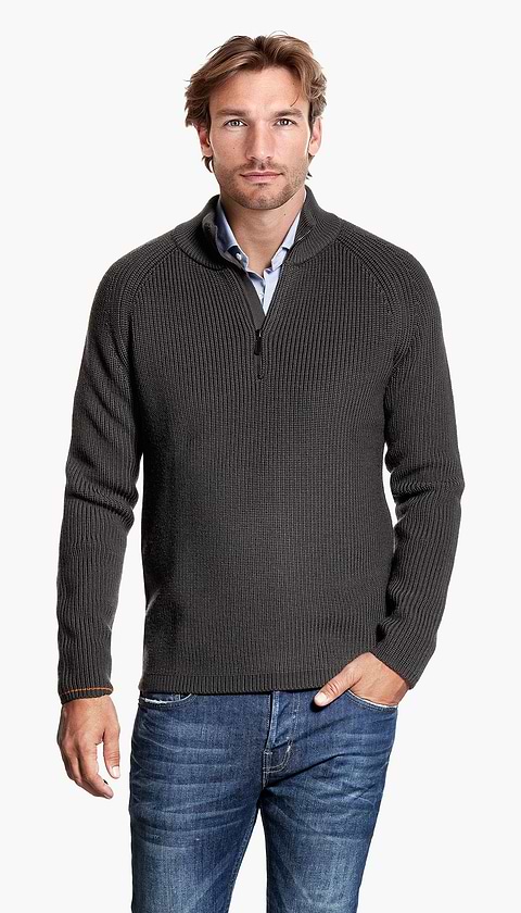 Pull 100% Mérinos Col Zippé pour Homme | FR