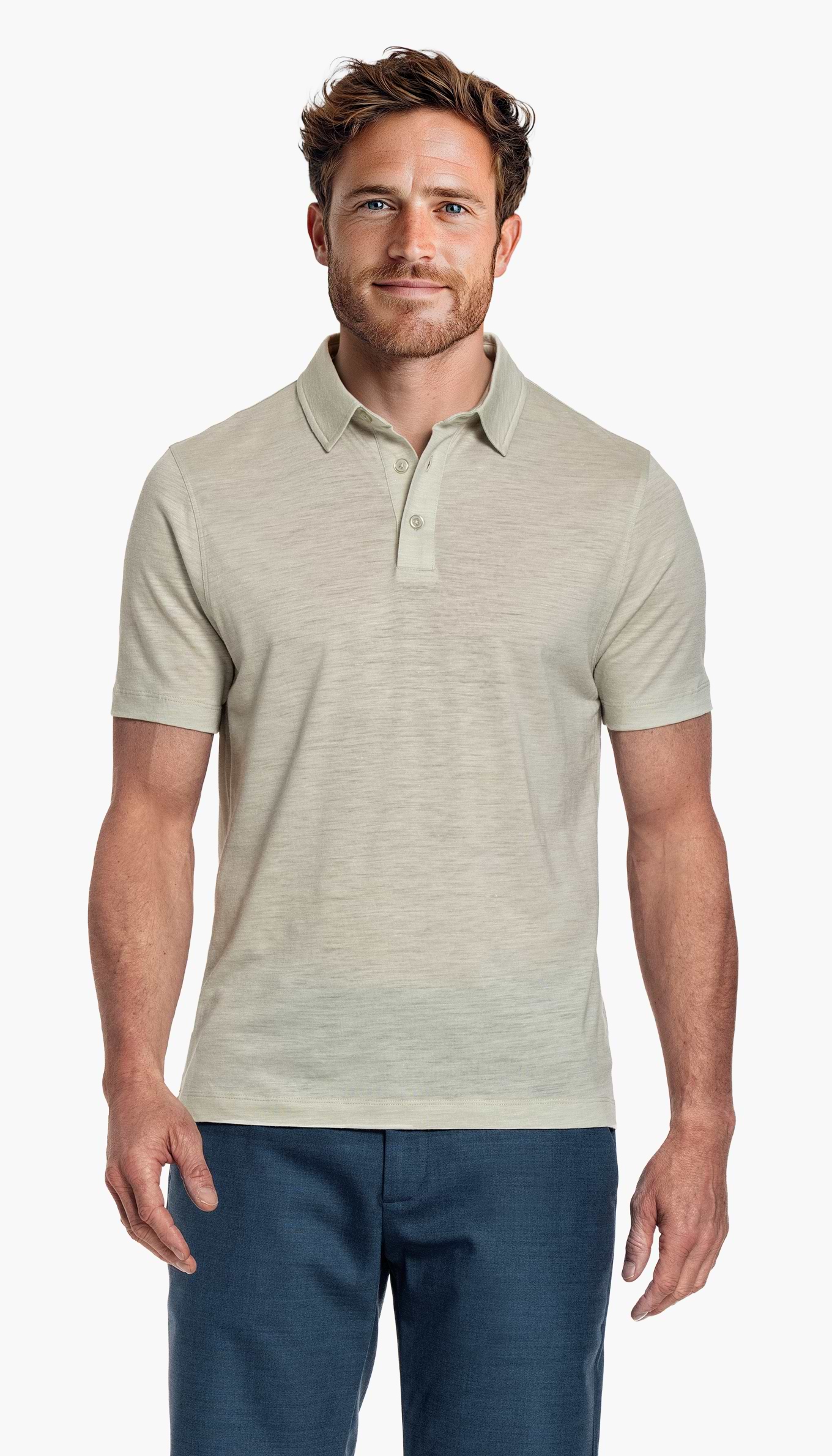 Shirt Polo Short Sleeve Wool Ramie