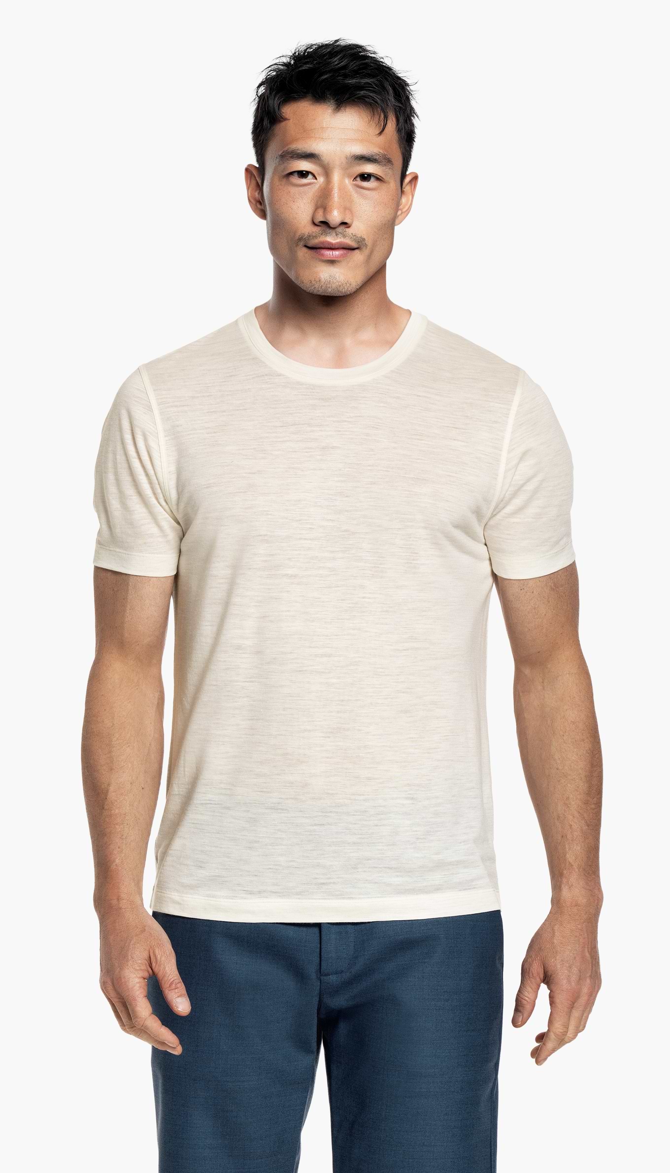 Shirt Round Neck Wool Ramie