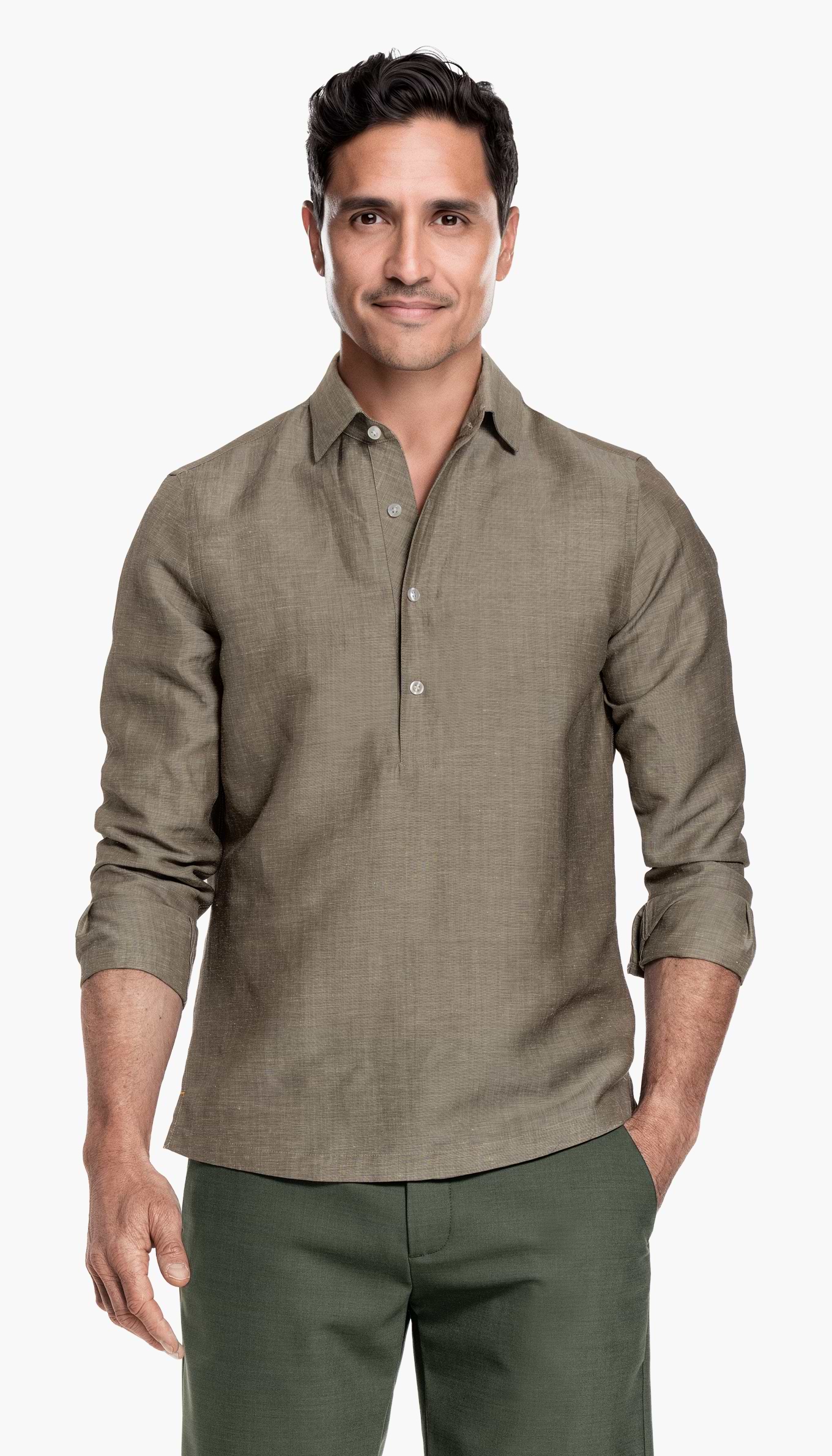 Wool Linen Shirt Popover