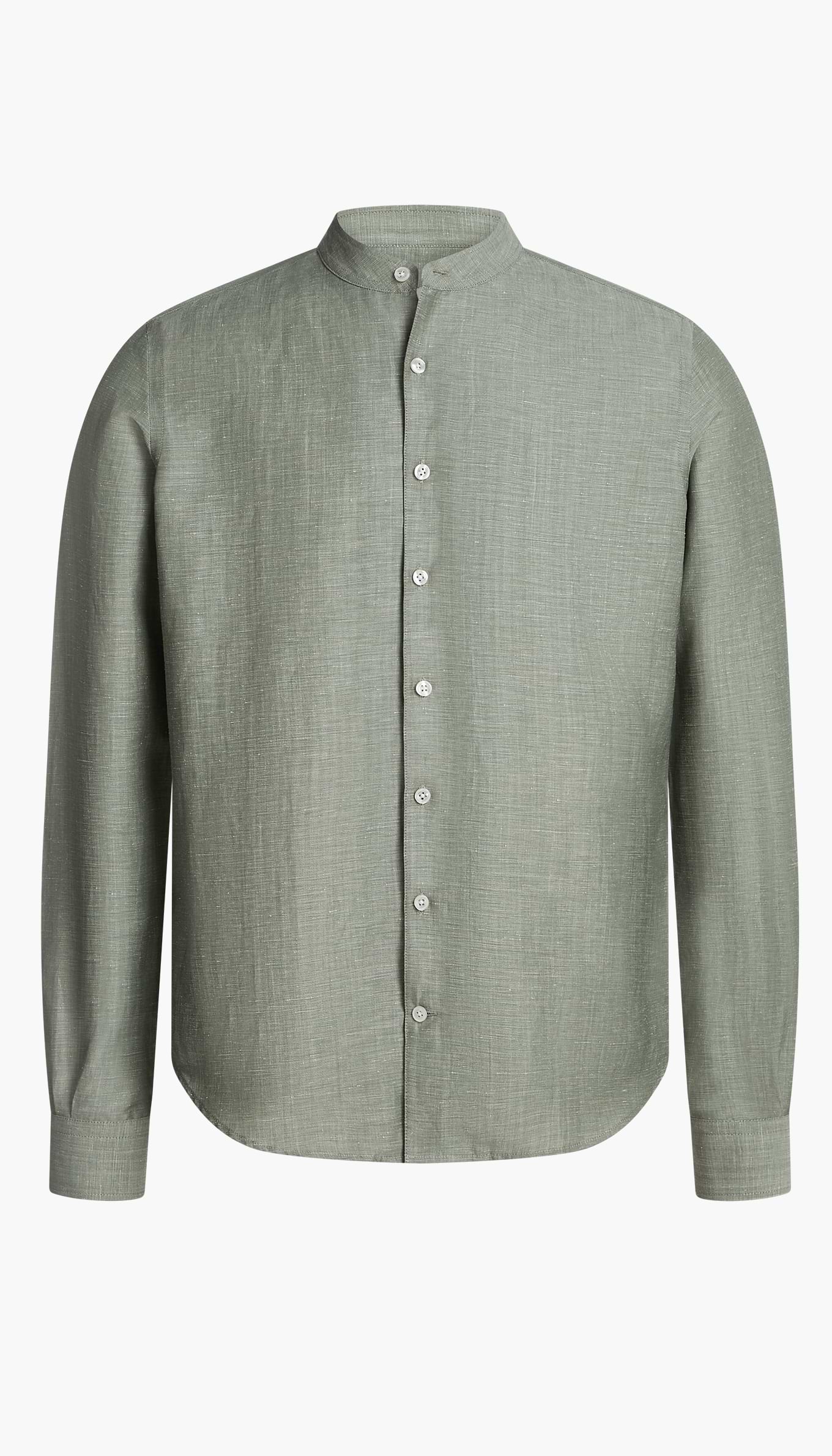 Wool Linen Shirt Mandarin Collar thumbnail