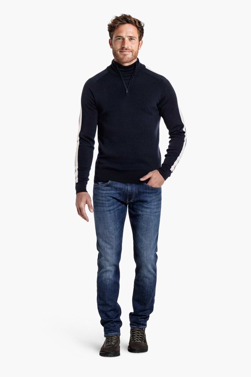 Alpine Zip Stripe True Navy