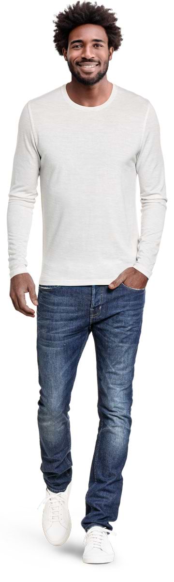 Shirt Long Sleeve Sand White