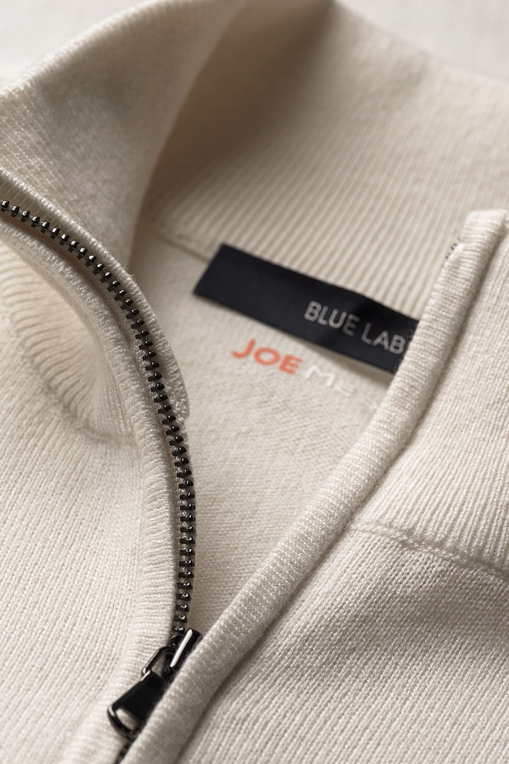 Blue Label Merino Cashmere Zip Wool White - Base Image