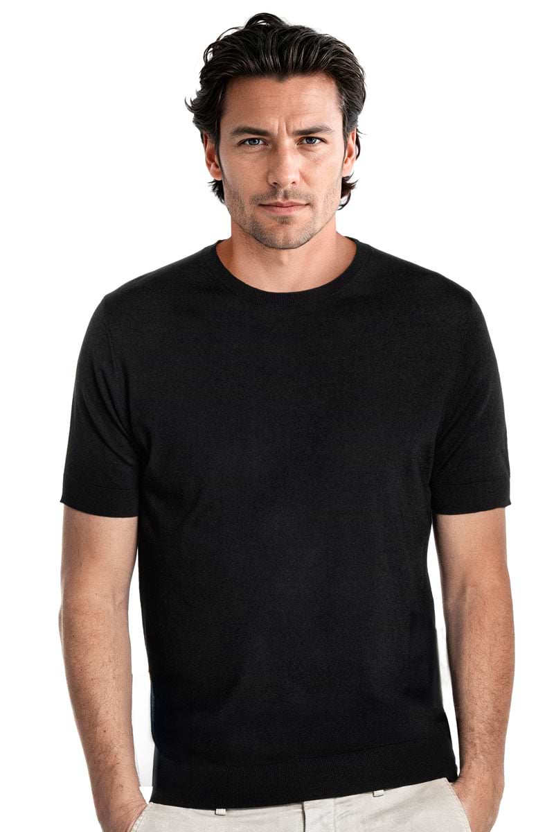 Blue Label Crew Short Sleeve Deep Black