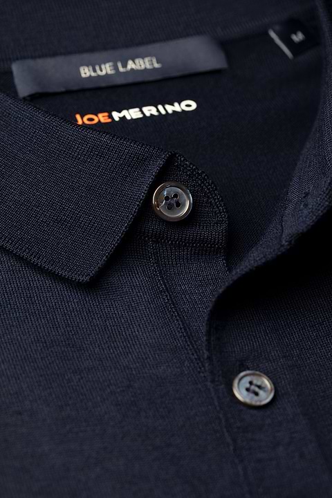 Blue Label Polo Buttons Long Sleeve Navy Blue - Base Image