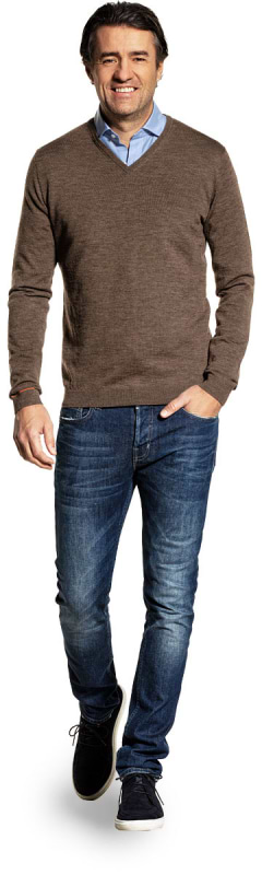 Joe V-neck Undyed Espresso