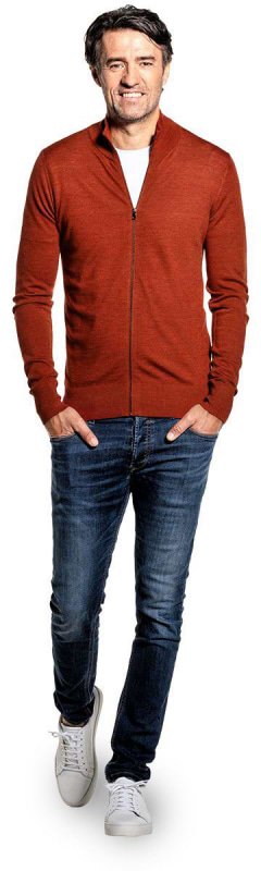 Strickjacke Herren Sommer orange