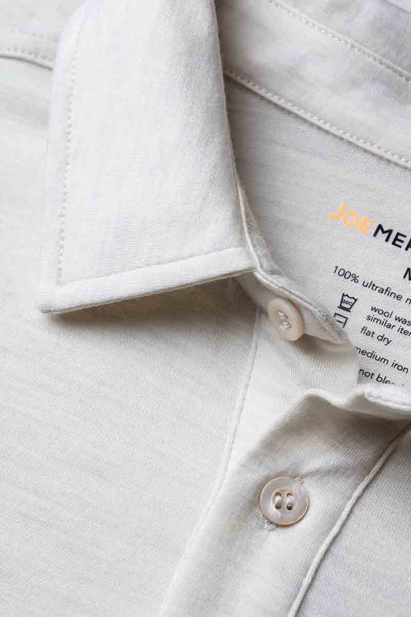 Joe Shirt Polo Short Sleeve Sand White