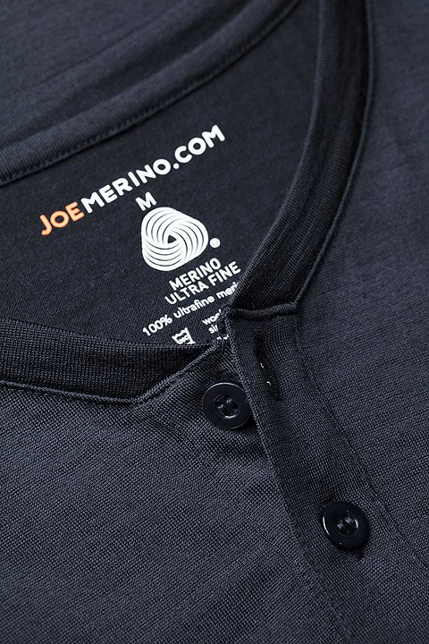 Shirt Henley Short Sleeve Blue Grey - Base Image