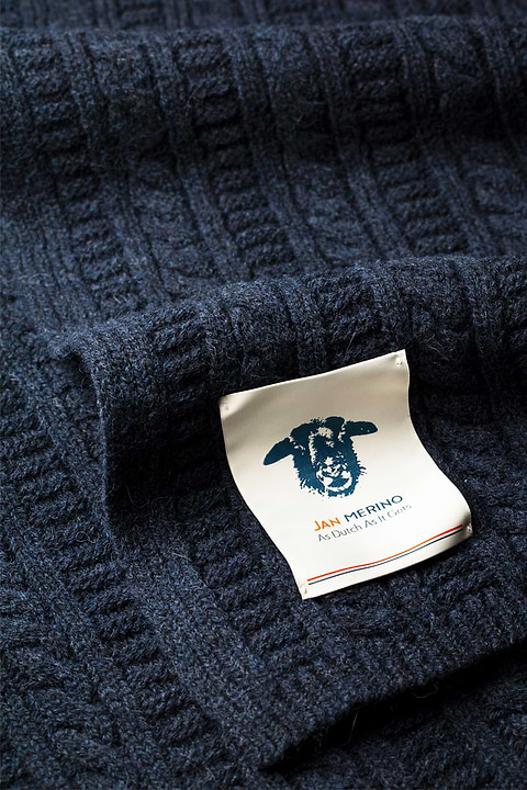 Jan Merino Kabel Deken Blauw - Base Image