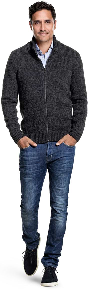 Jan Merino Vest Grijs