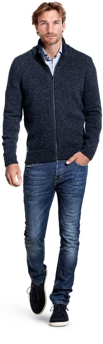 Jan Merino Vest Blauw