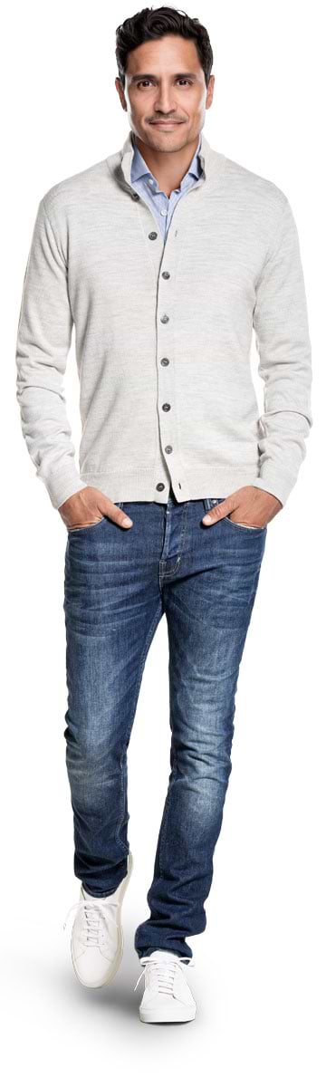 Vest Button 3D Dover Grey