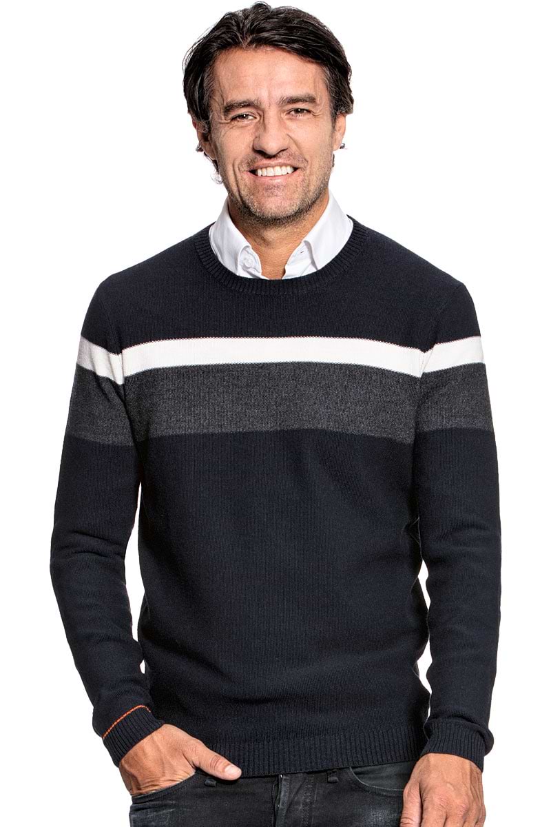 Strickpullover für Herren aus Merinowolle in Dunkelblau