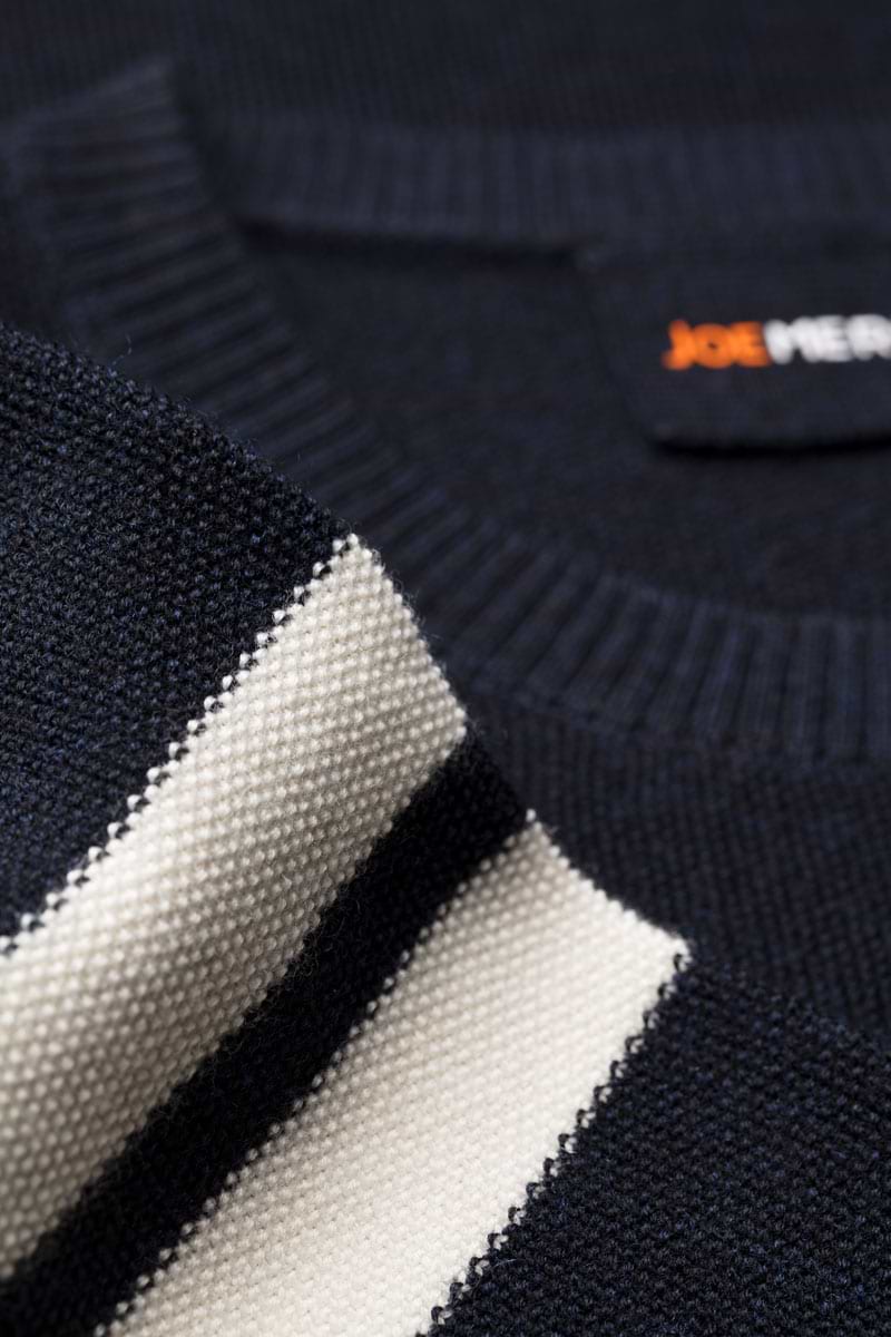 Bee Striped Sleeve True Navy