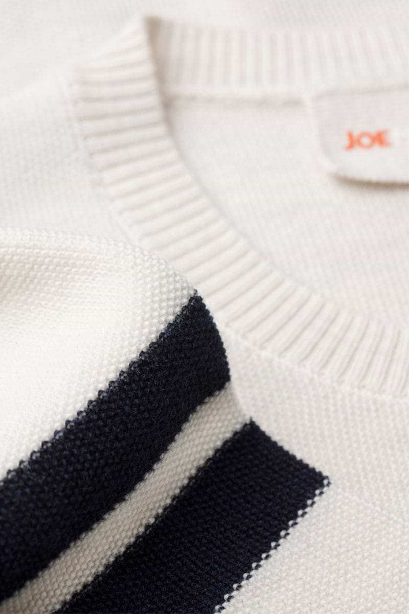 Bee Striped Sleeve Wool White