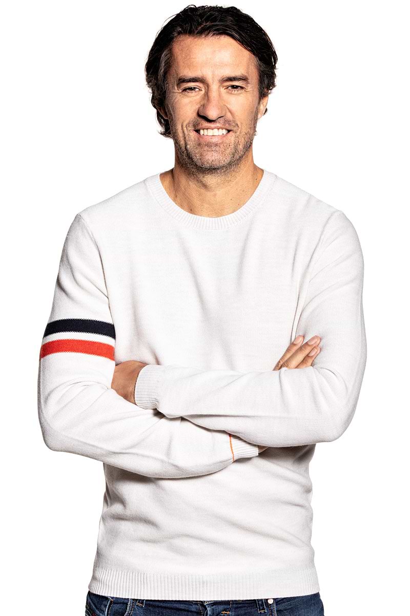 Strickpullover für Herren aus Merinowolle in Weiß