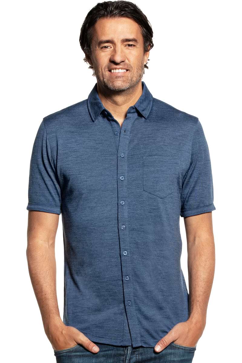 Joe Shirt Button Up Short Sleeve Jeans Blue