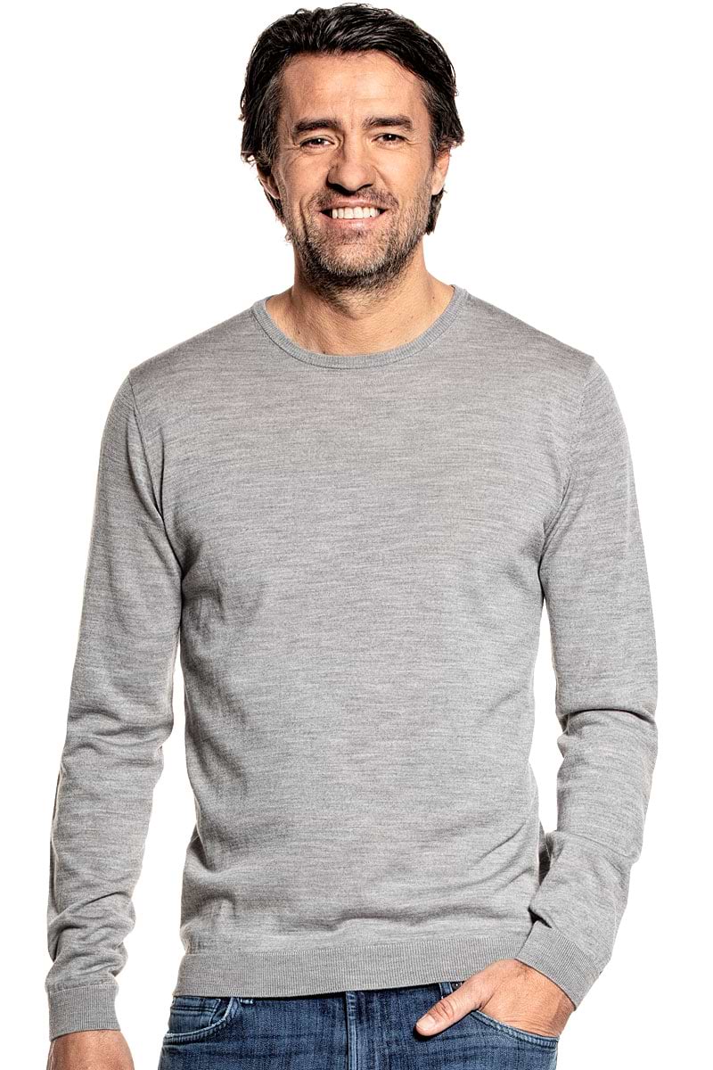 Classic Crew voor mannen gemaakt van merinowol in het Grijs