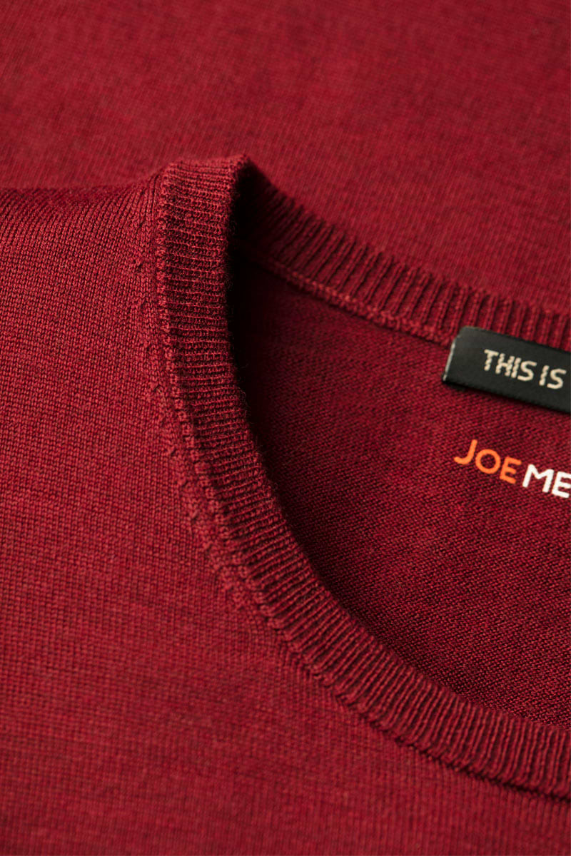Joe Classic Crew Extra Long Burgundy Red