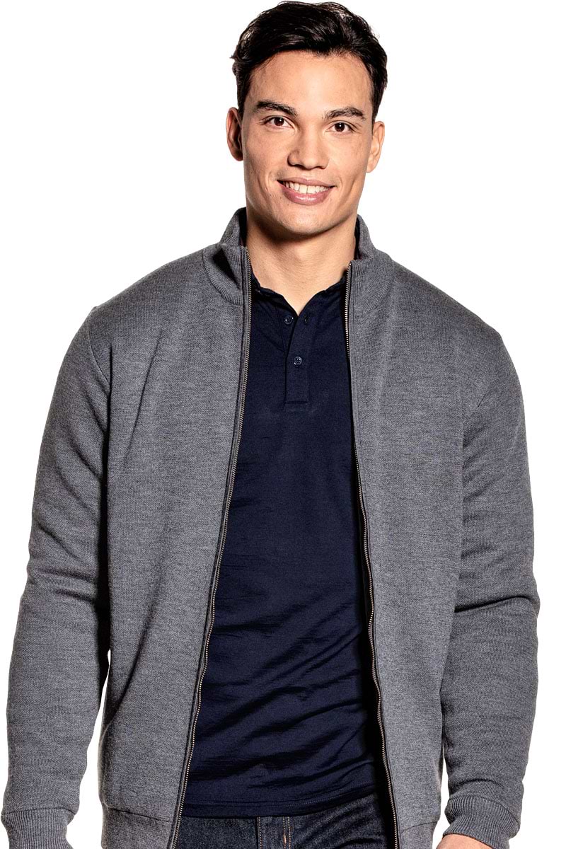 Extra long jacket for men made of Merino wool in Grey