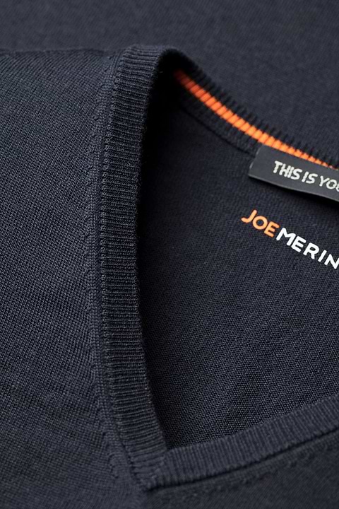 Joe V-neck Extra Long Blue Grey - Base Image