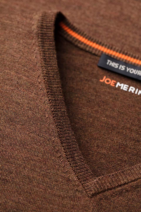Joe V-neck Extra Long Clear Tabac - Base Image