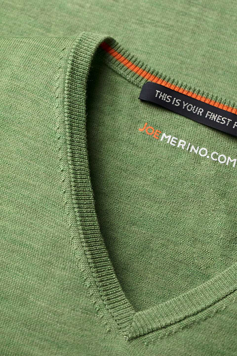 Joe V-neck Extra Long Olive Green  - Base Image