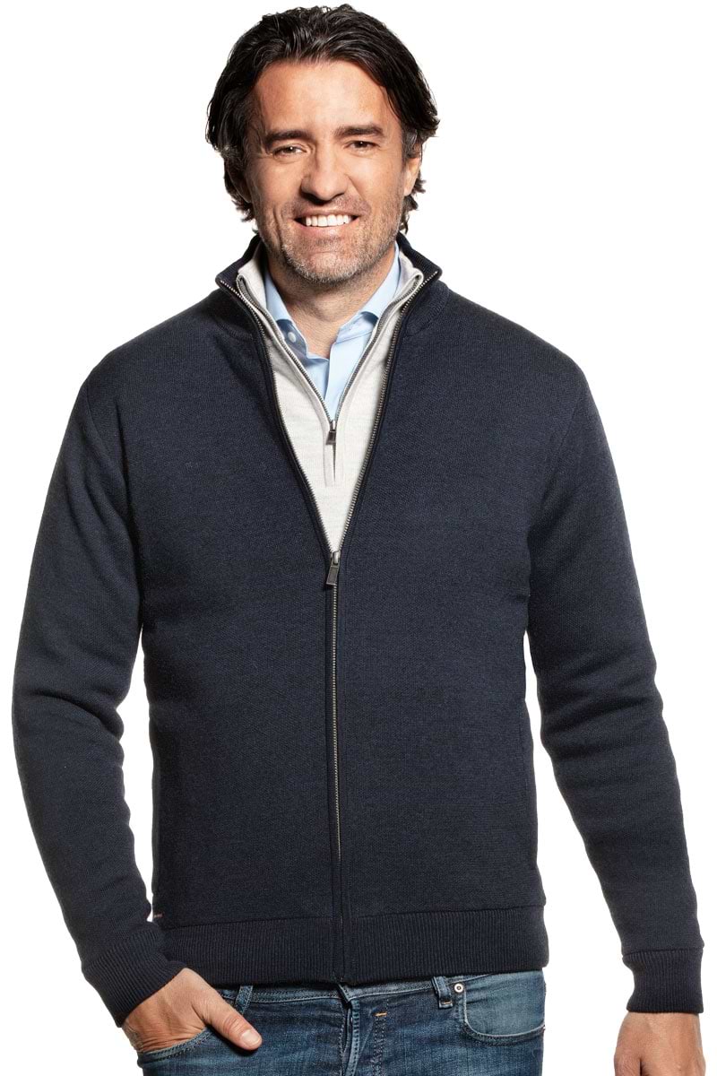 Wollen jas donkerblauw