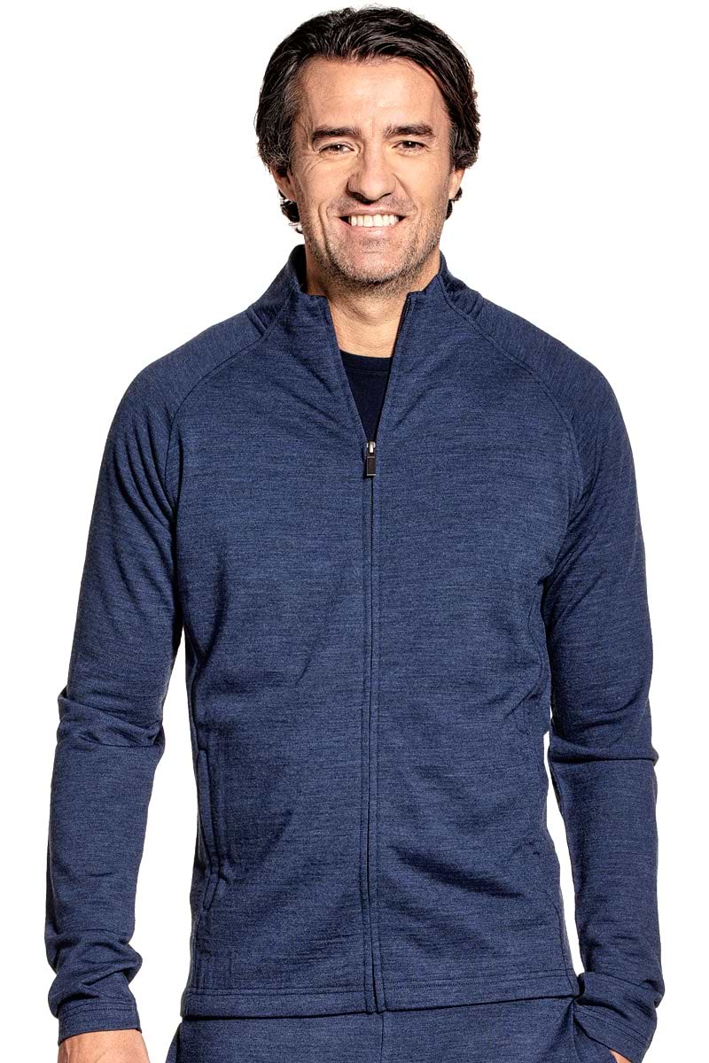 Sweatjacke für Herren aus Merinowolle in Blau
