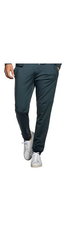Sweatpants voor heren in het blauwgroen gemaakt van merinowol