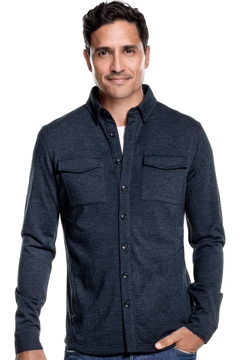 Blauw overshirt voor heren.