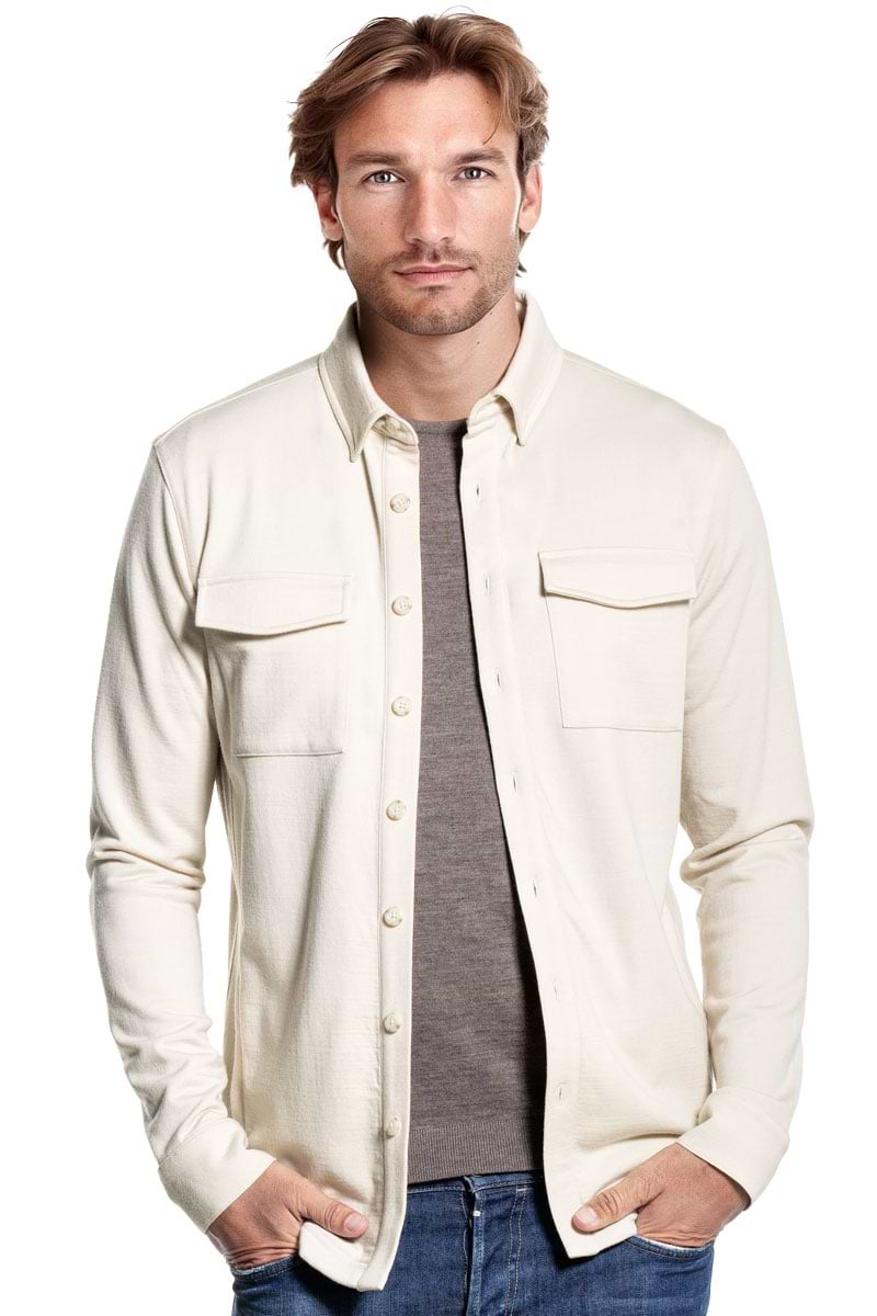 Wit overshirt voor heren.