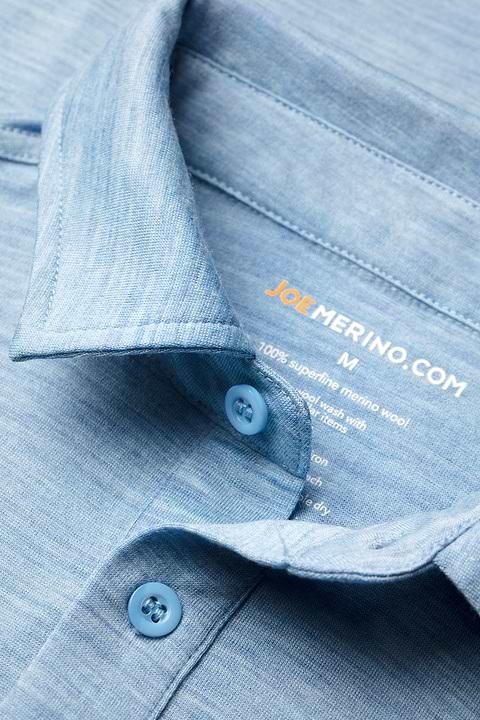 Shirt Polo Long Sleeve Glacier Blue - Base Image