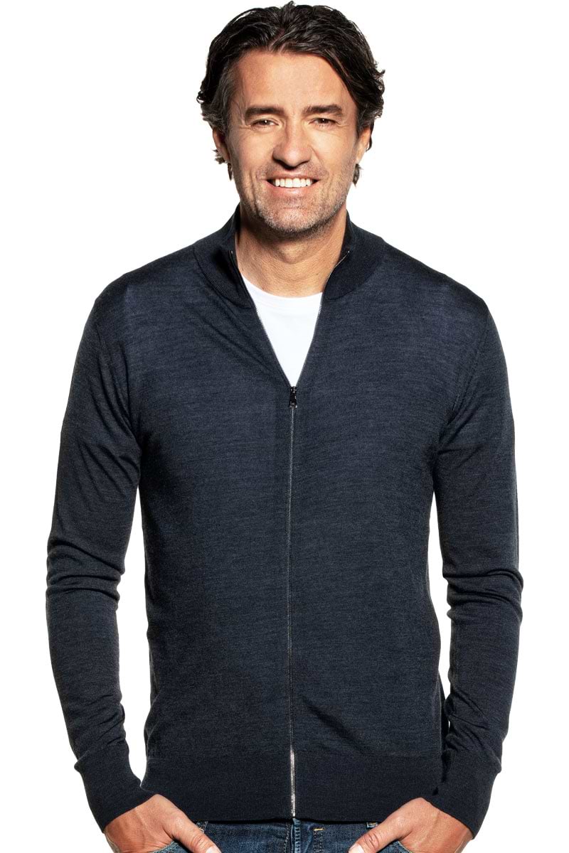Joe Riva Cardigan Zip Blue Whale 