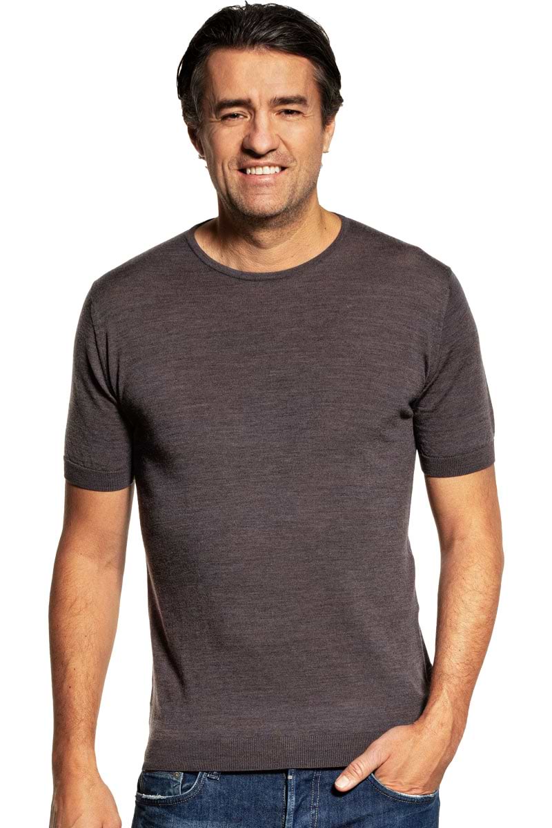 T-Shirt Merinowolle Herren Braun