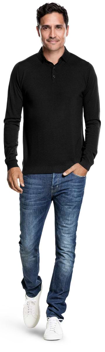 Riva Buttons Long Sleeve Deep Black