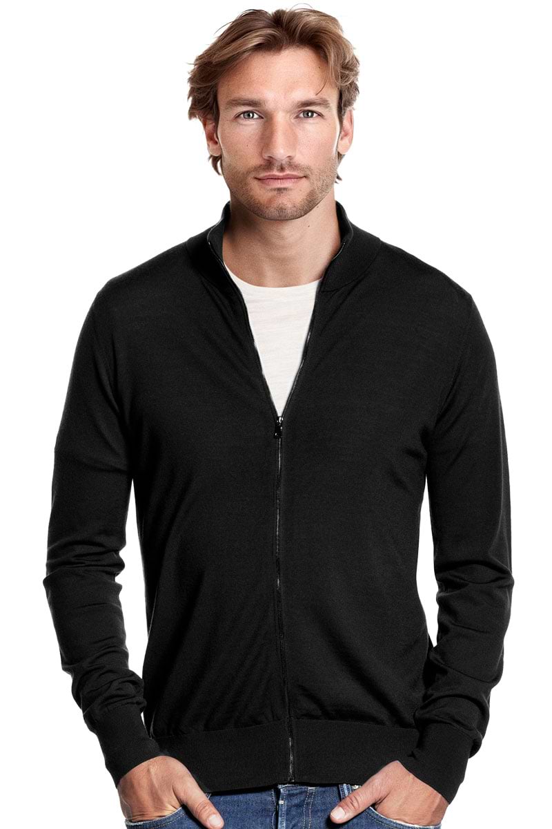 Joe Riva Cardigan Zip Deep Black