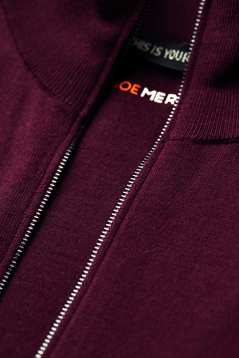 Joe Riva Cardigan Zip Red Cabbage