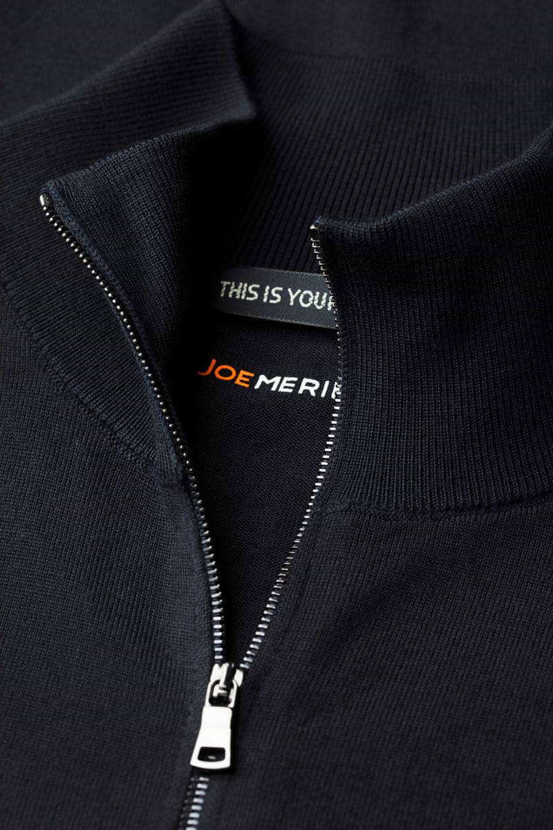 Joe Riva Cardigan Zip Very Dark Navy