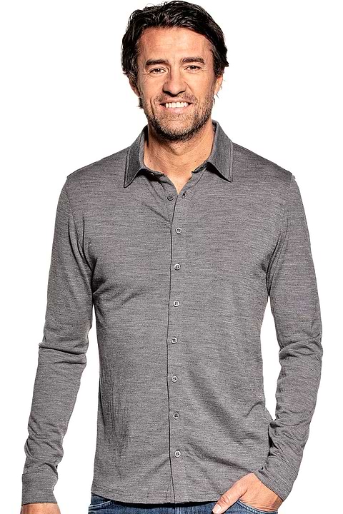 Joe Shirt Button Up Grey Charcoal - Base Image