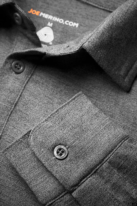 Joe Shirt Button Up Grey Charcoal - Base Image