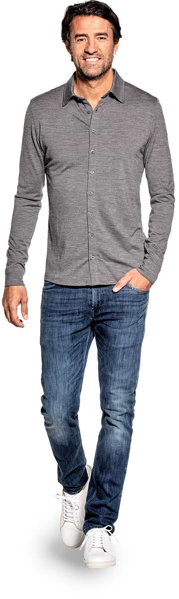 Joe Shirt Button Up Grey Charcoal