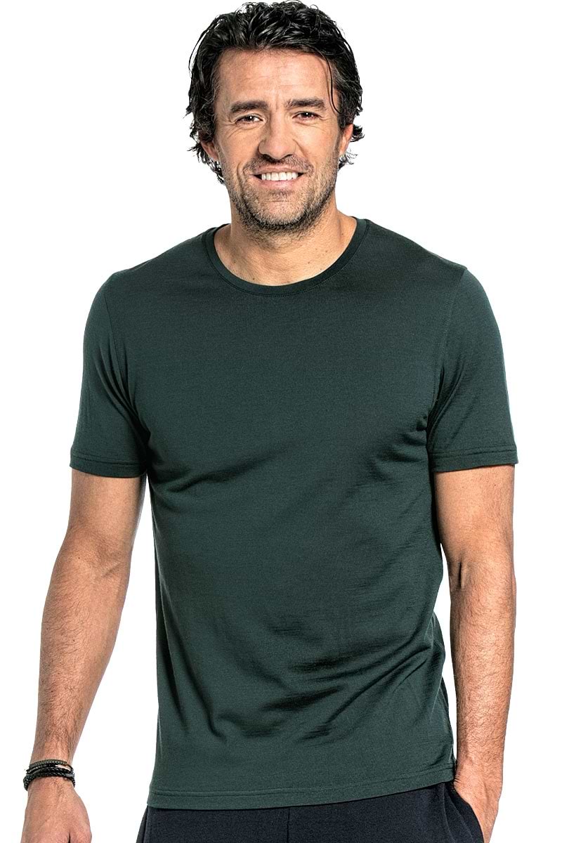 T-Shirt mit Rundhals für Herren in Dunkelgrün