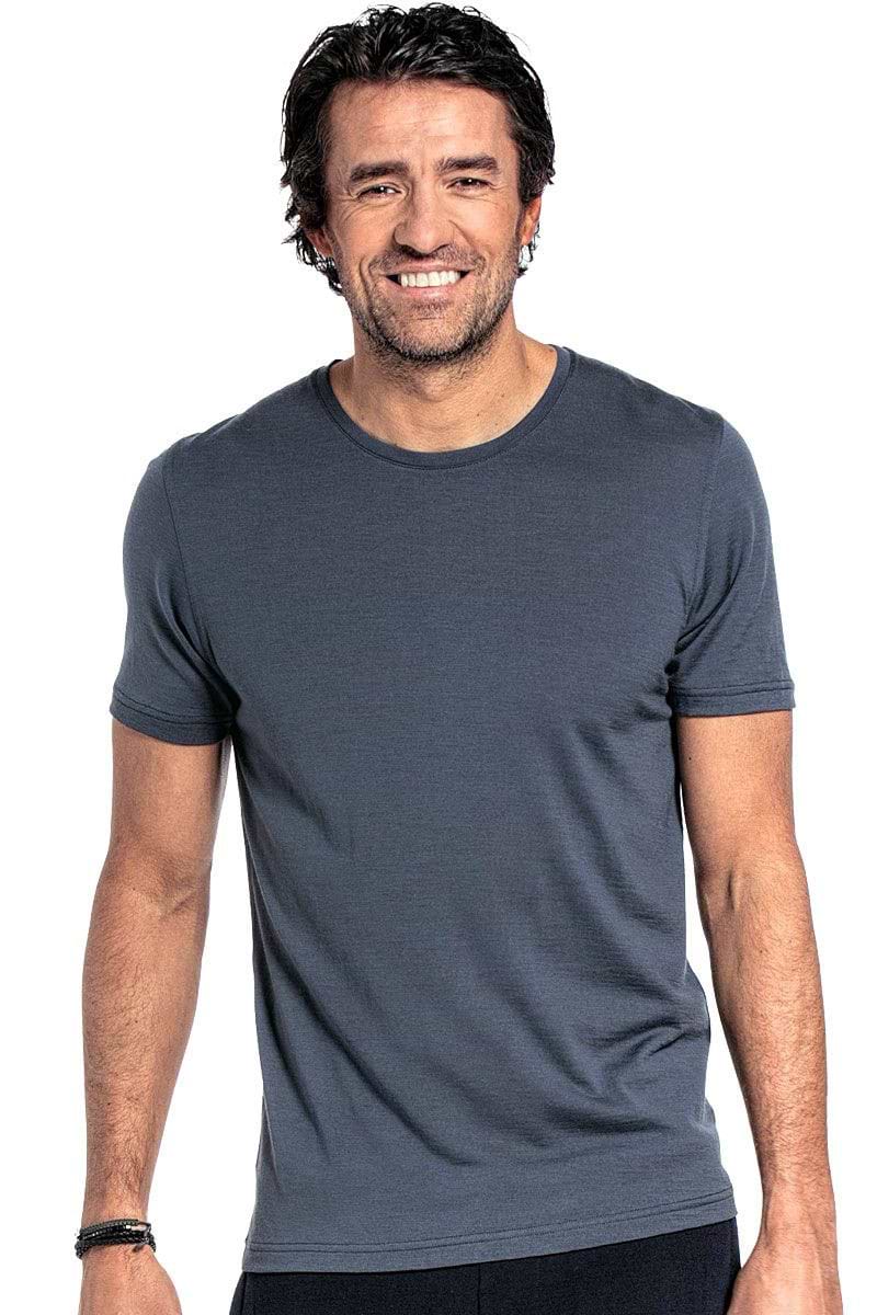 Merino T-Shirt mit Rundhals Graublau