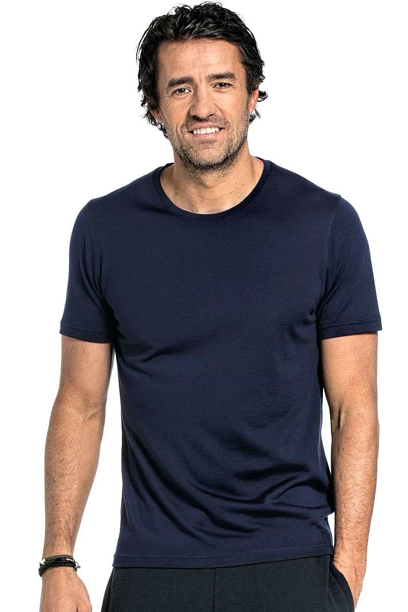 Wollshirt für Herren aus Merinowolle in Dunkelblau