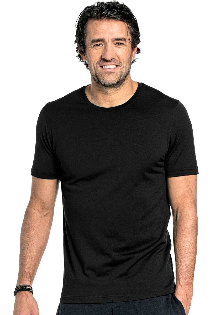 T-Shirt mit Rundhals für Herren in Schwarz