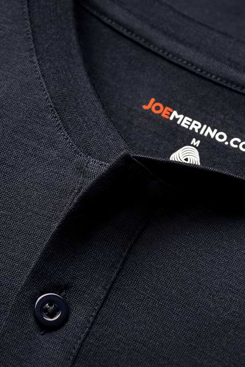 Shirt Henley Long Sleeve Blue Grey - Base Image