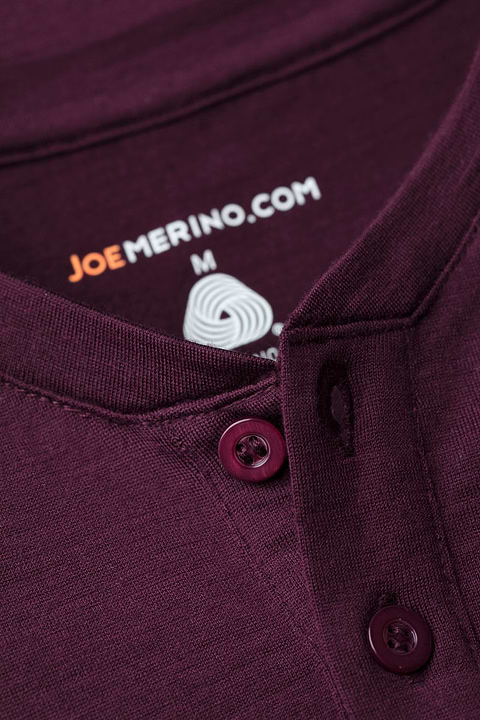 Shirt Henley Short Sleeve Red Cabbage - Base Image